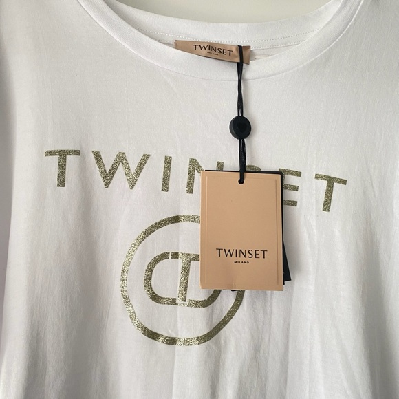 TWIN-SET Maxi Flared T-shirt with Ruffle Insertnero Size IT XS NWT - Picture 4 of 13